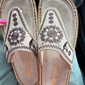 Alegria Tan and Brown Sandals with Comfort and Style